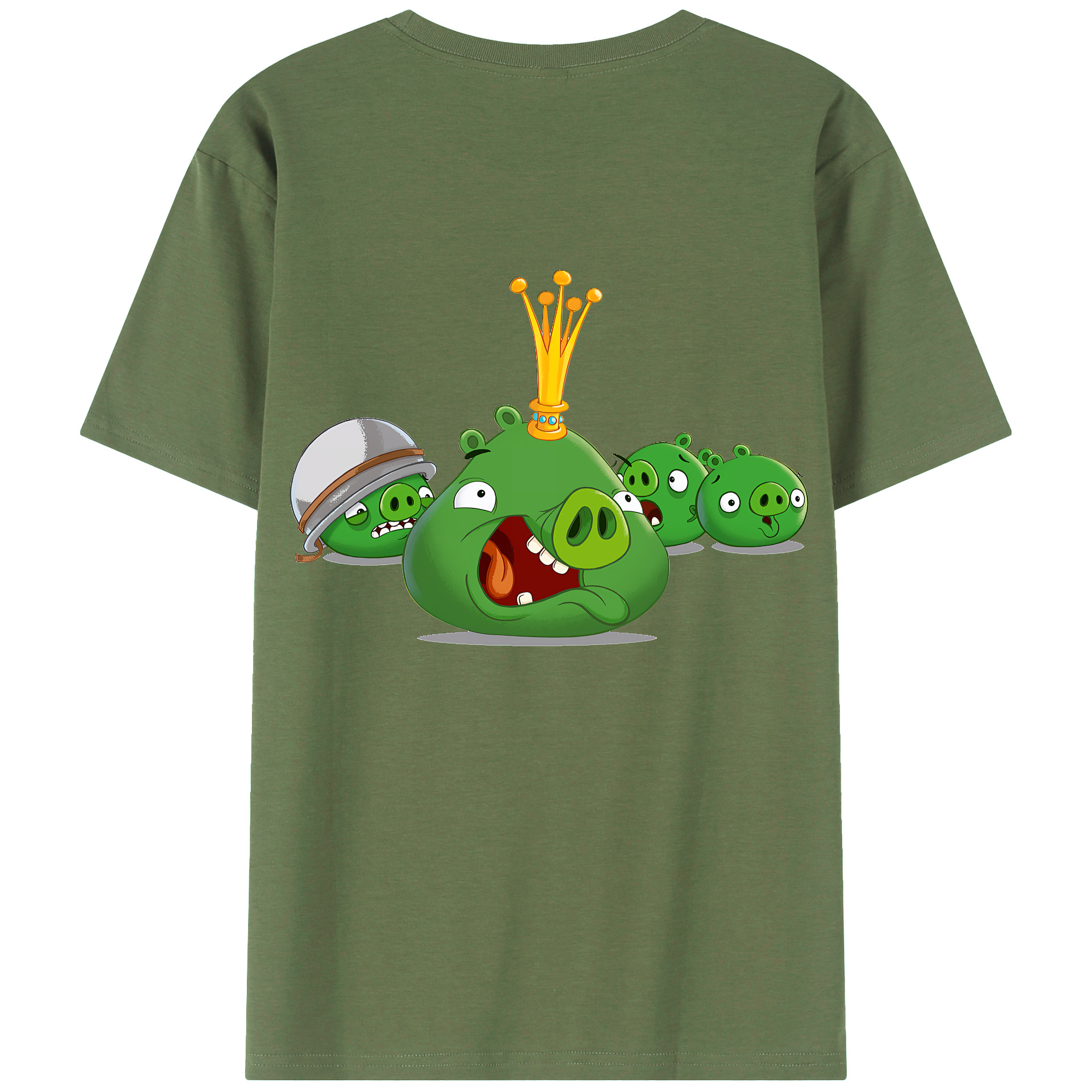 （画像用） Angry Birds アングリーバード 綿100％ メンズ半袖Tシャツ（バックプリント） 通気性